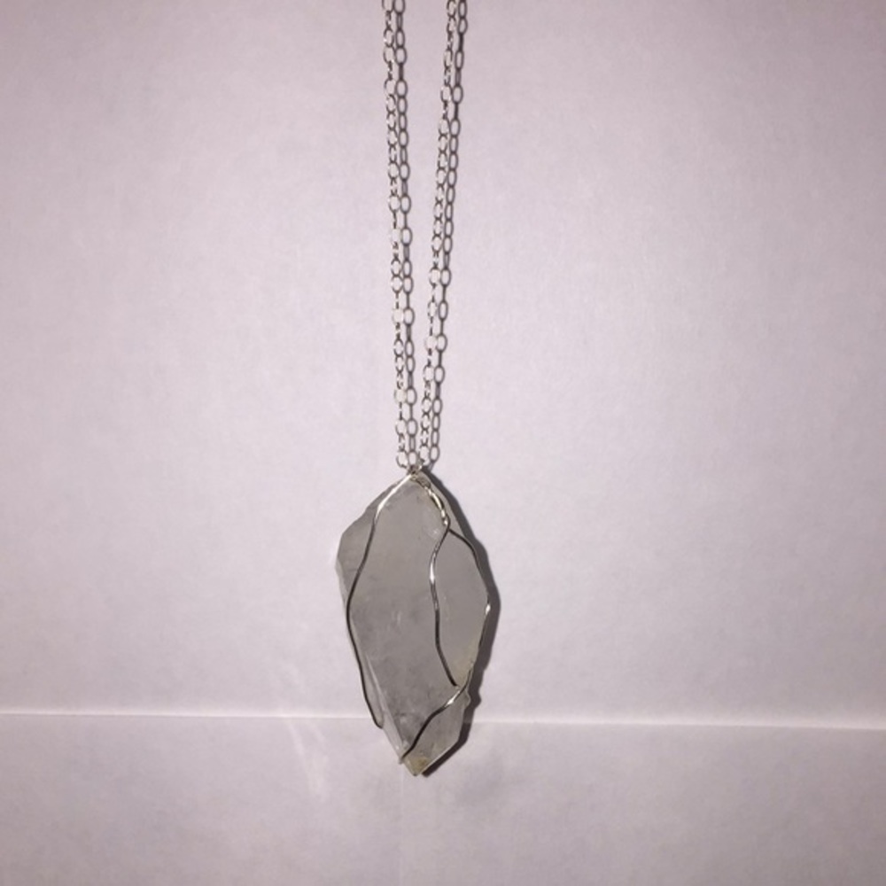 #1 Crystal pendant w/sterling silver chain